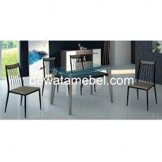 Dining Set 4 Chairs - Siantano DT DC Hokaido / Sorema - Black